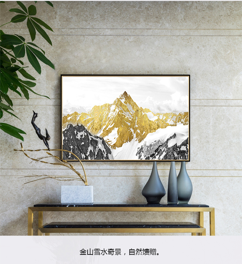 現(xiàn)代油畫 客廳別墅沙發(fā)背景墻掛畫 靠山招財畫 純手繪油畫 雪山圣景（單）
