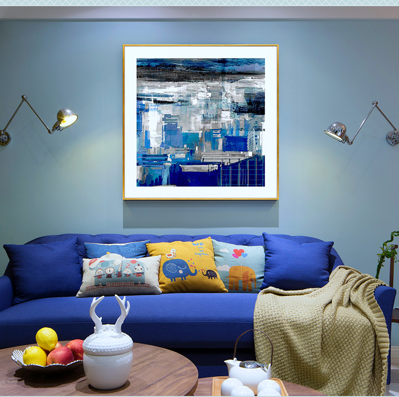 抽象晶瓷工藝畫 客廳裝飾畫 樣板房掛畫 玄關(guān)晶瓷畫 純手繪油畫 凌痕