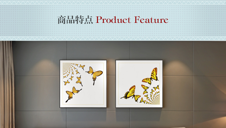現(xiàn)代輕奢簡歐動物裝飾畫 餐廳蝴蝶標本鋁合金框晶瓷畫 純手繪油畫 蝶舞