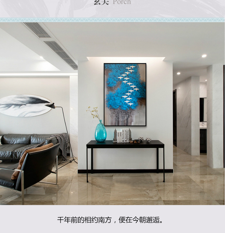 現(xiàn)代簡約抽象畫 客廳掛畫臥室藝術(shù)裝飾畫 手繪油畫  白雁過林