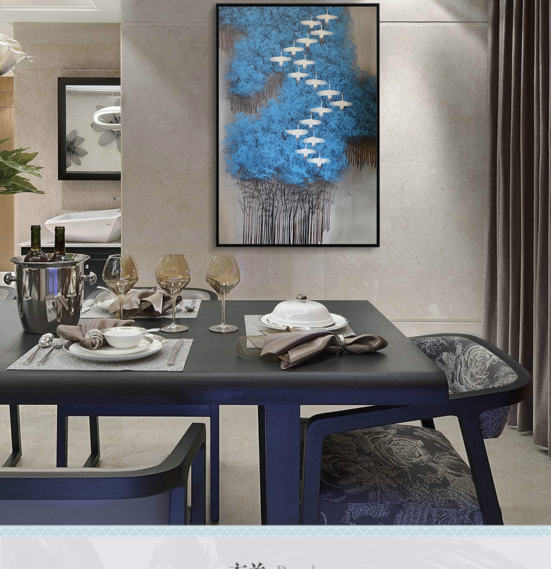 現(xiàn)代簡約抽象畫 客廳掛畫臥室藝術(shù)裝飾畫 手繪油畫  白雁過林