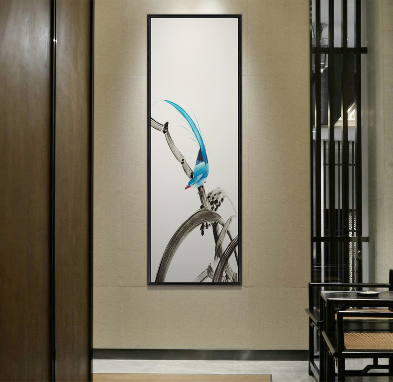 新中式手繪藝術(shù)裝飾畫(huà) 客廳臥室掛畫(huà) 鳥(niǎo)語(yǔ)枝頭