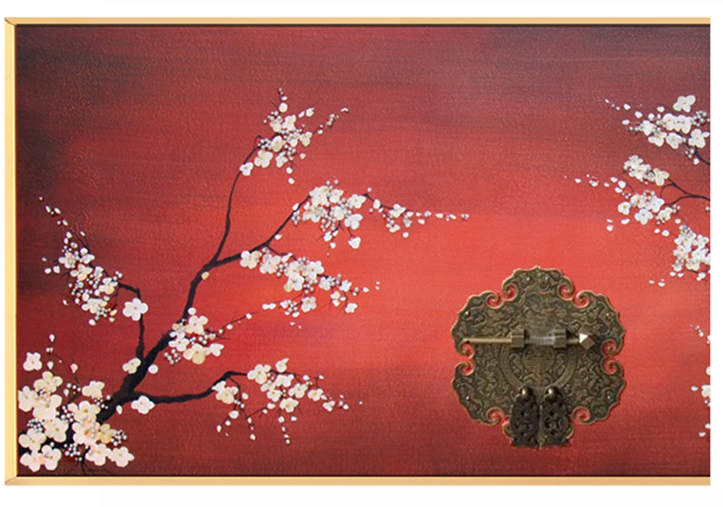 新中式客廳裝飾畫 餐廳原創(chuàng)實(shí)物畫 玄關(guān)環(huán)保PS框掛畫 梅花